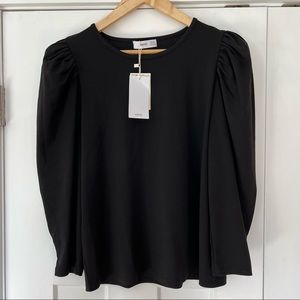 Mango long sleeve shirt with puffy sleeves NWT